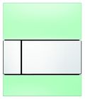 Кнопка смыва Tece Square Urinal 9 242 805 зеленое стекло, кнопка хром глянцевый