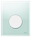 Кнопка смыва Tece Loop Urinal 9 242 651 зеленое стекло, кнопка белая